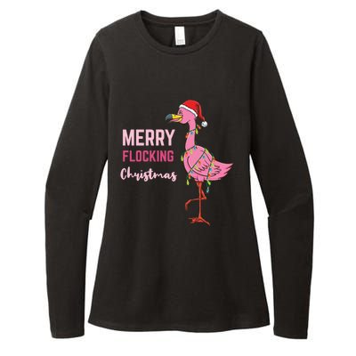 Merry Flocking Christmas Gift Womens CVC Long Sleeve Shirt