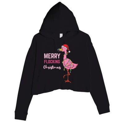 Merry Flocking Christmas Gift Crop Fleece Hoodie