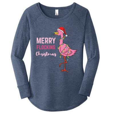 Merry Flocking Christmas Gift Women's Perfect Tri Tunic Long Sleeve Shirt