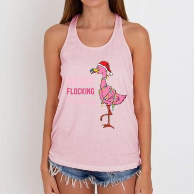 Merry Flocking Christmas Gift Women's Knotted Racerback Tank