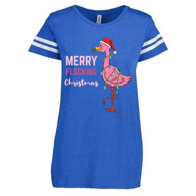 Merry Flocking Christmas Gift Enza Ladies Jersey Football T-Shirt