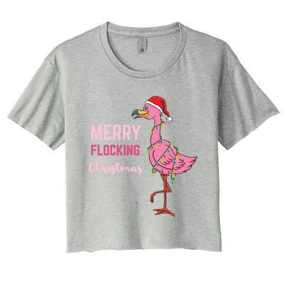 Merry Flocking Christmas Gift Women's Crop Top Tee