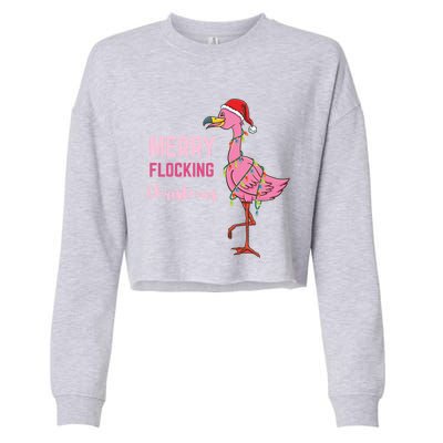 Merry Flocking Christmas Gift Cropped Pullover Crew