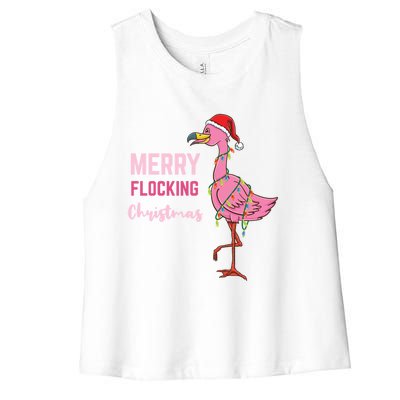 Merry Flocking Christmas Gift Women's Racerback Cropped Tank