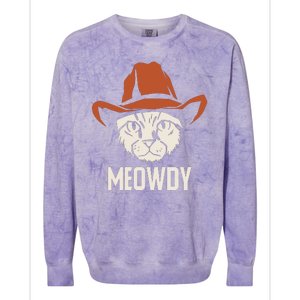 Meowdy Funny Cat Cowboy Colorblast Crewneck Sweatshirt