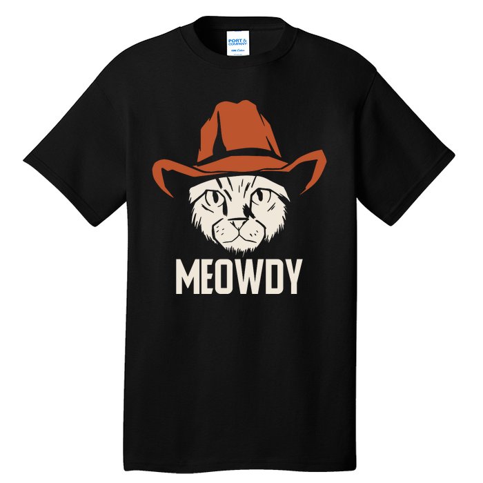 Meowdy Funny Cat Cowboy Tall T-Shirt