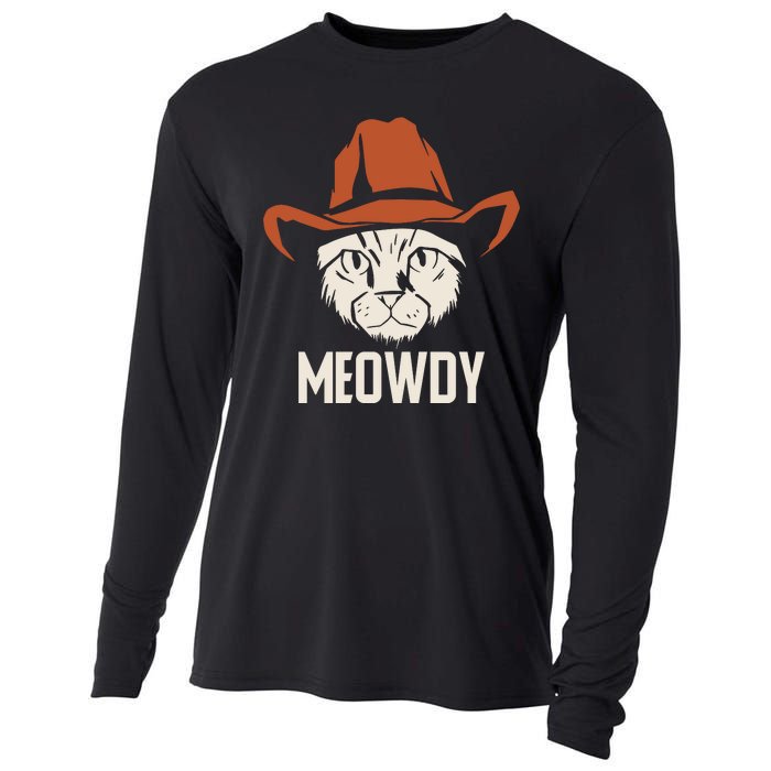 Meowdy Funny Cat Cowboy Cooling Performance Long Sleeve Crew