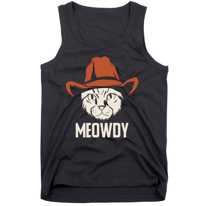 Meowdy Funny Cat Cowboy Tank Top