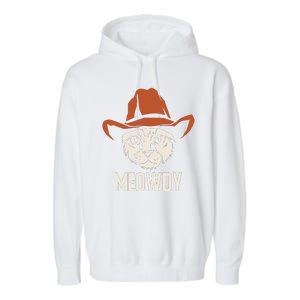 Meowdy Funny Cat Cowboy Garment-Dyed Fleece Hoodie