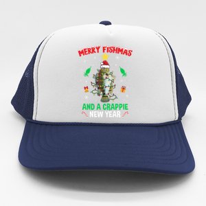 Merry Fishmas Crappie Christmas Tree Fishing Funny Xmas Gift Trucker Hat