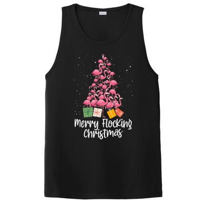 Merry Flocking Christmas Tree Flamingo Lover Wading Bird Great Gift PosiCharge Competitor Tank