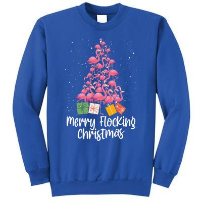 Merry Flocking Christmas Tree Flamingo Lover Wading Bird Great Gift Sweatshirt