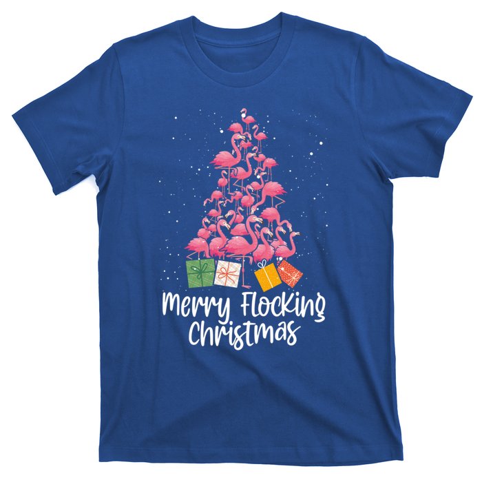 Merry Flocking Christmas Tree Flamingo Lover Wading Bird Great Gift T-Shirt