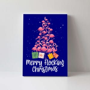 Merry Flocking Christmas Tree Flamingo Lover Wading Bird Great Gift Canvas