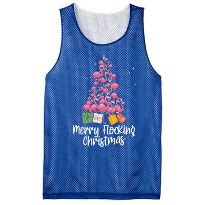 Merry Flocking Christmas Tree Flamingo Lover Wading Bird Great Gift Mesh Reversible Basketball Jersey Tank