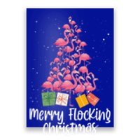 Merry Flocking Christmas Tree Flamingo Lover Wading Bird Great Gift Poster