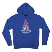 Merry Flocking Christmas Tree Flamingo Lover Wading Bird Great Gift Tall Hoodie