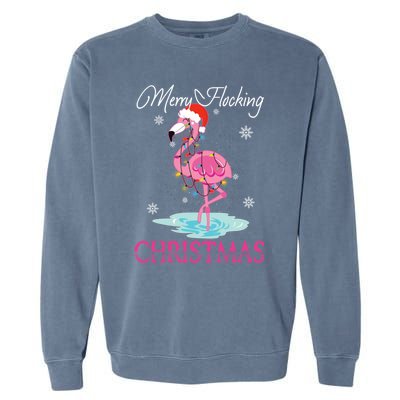 Merry Flocking Christmas Tropical Florida Flamingo Christmas Gift Garment-Dyed Sweatshirt