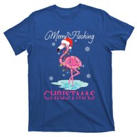 Merry Flocking Christmas Tropical Florida Flamingo Christmas Gift T-Shirt