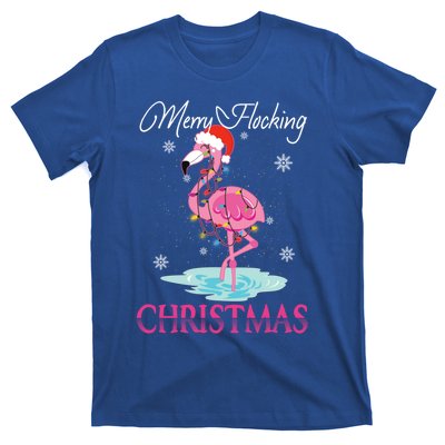 Merry Flocking Christmas Tropical Florida Flamingo Christmas Gift T-Shirt