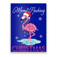 Merry Flocking Christmas Tropical Florida Flamingo Christmas Gift Poster