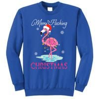 Merry Flocking Christmas Tropical Florida Flamingo Christmas Gift Tall Sweatshirt