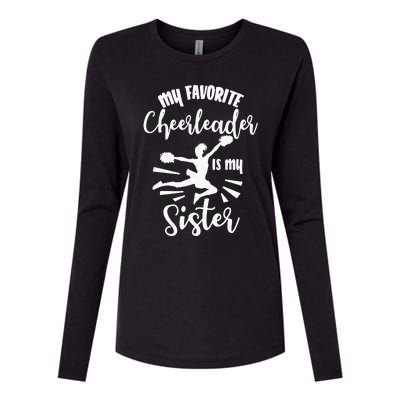 My Favorite Cheerleader Is My Sister Cheerleading Team Squad Womens Cotton Relaxed Long Sleeve T-Shirt