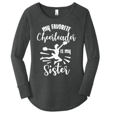 My Favorite Cheerleader Is My Sister Cheerleading Team Squad Women's Perfect Tri Tunic Long Sleeve Shirt