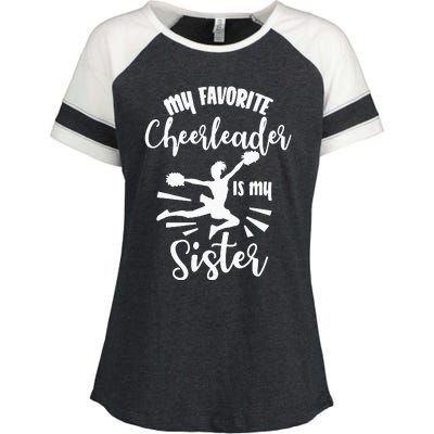 My Favorite Cheerleader Is My Sister Cheerleading Team Squad Enza Ladies Jersey Colorblock Tee