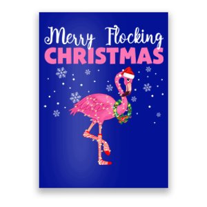 Merry Flocking Christmas Tropical Florida Flamingo Christmas Gift Poster