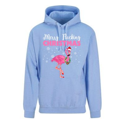 Merry Flocking Christmas Tropical Florida Flamingo Christmas Gift Unisex Surf Hoodie