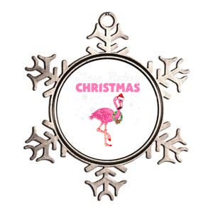 Merry Flocking Christmas Tropical Florida Flamingo Christmas Gift Metallic Star Ornament