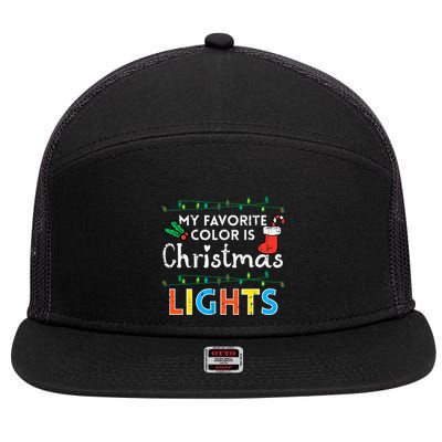 My Favorite Color Is Christmas Lights Xmas Holidays 7 Panel Mesh Trucker Snapback Hat