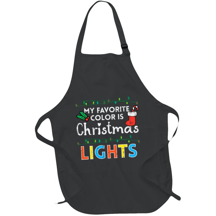 My Favorite Color Is Christmas Lights Xmas Holidays Apron