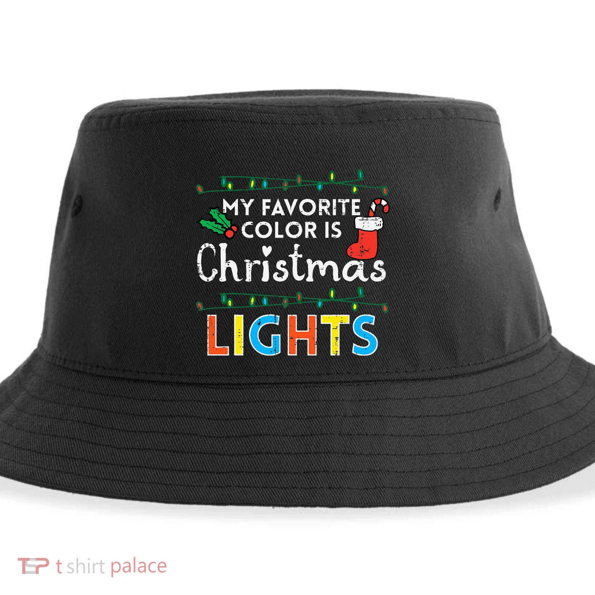 My Favorite Color Is Christmas Lights Xmas Holidays Sustainable Bucket Hat