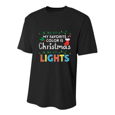 My Favorite Color Is Christmas Lights Xmas Holidays Youth Performance Sprint T-Shirt