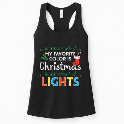 My Favorite Color Is Christmas Lights Xmas Holidays Womens Tank Top