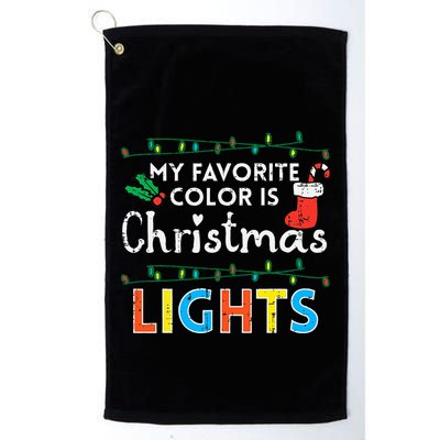 My Favorite Color Is Christmas Lights Xmas Holidays Golf Towel