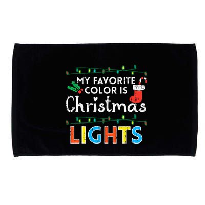 My Favorite Color Is Christmas Lights Xmas Holidays Microfiber Hand Towel