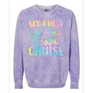 My First Cruise 2024 Vacation Cruise Ship Colorblast Crewneck Sweatshirt