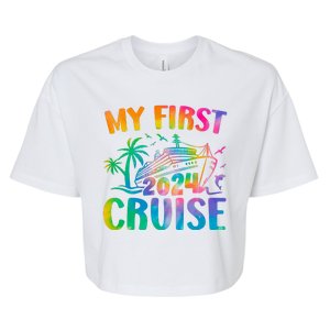 My First Cruise 2024 Vacation Cruise Ship Bella+Canvas Jersey Crop Tee