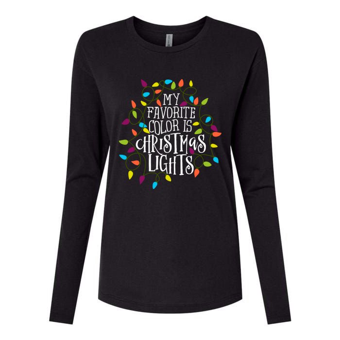 My Favorite Color Is Christmas Lights Womens Cotton Relaxed Long Sleeve T-Shirt