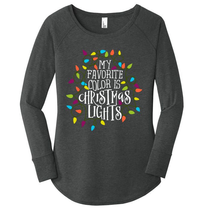 My Favorite Color Is Christmas Lights Women's Perfect Tri Tunic Long Sleeve Shirt