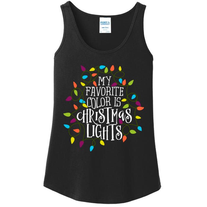 My Favorite Color Is Christmas Lights Ladies Essential Tank