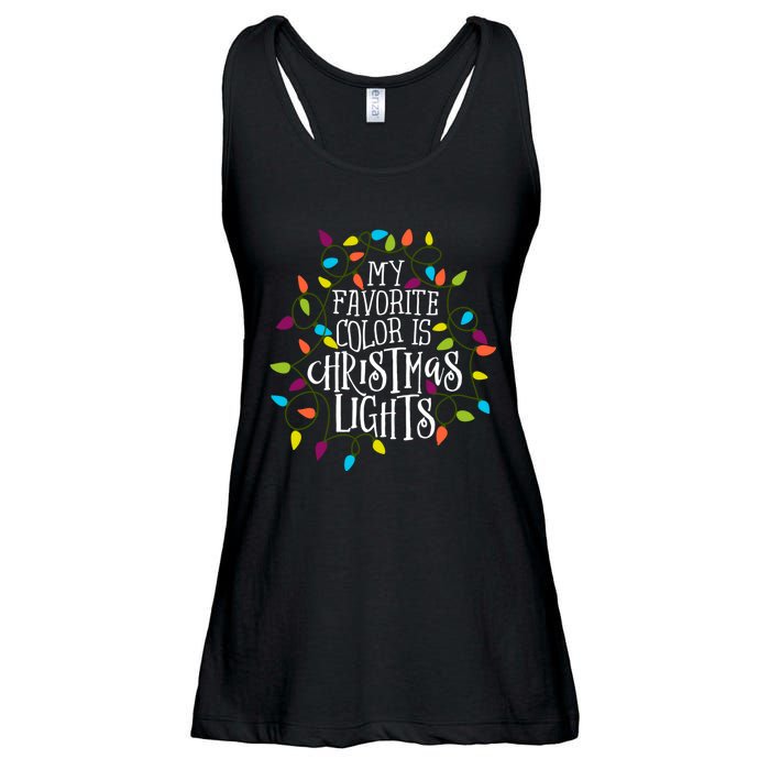 My Favorite Color Is Christmas Lights Ladies Essential Flowy Tank