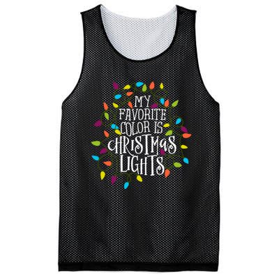 My Favorite Color Is Christmas Lights Mesh Reversible Basketball Jersey Tank