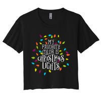 My Favorite Color Is Christmas Lights Women's Crop Top Tee