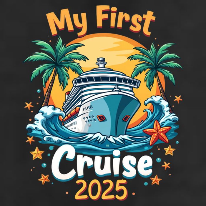 My First Cruise 2025 Family Vacation Group Cruising Funny Gift 7 Panel Mesh Trucker Snapback Hat
