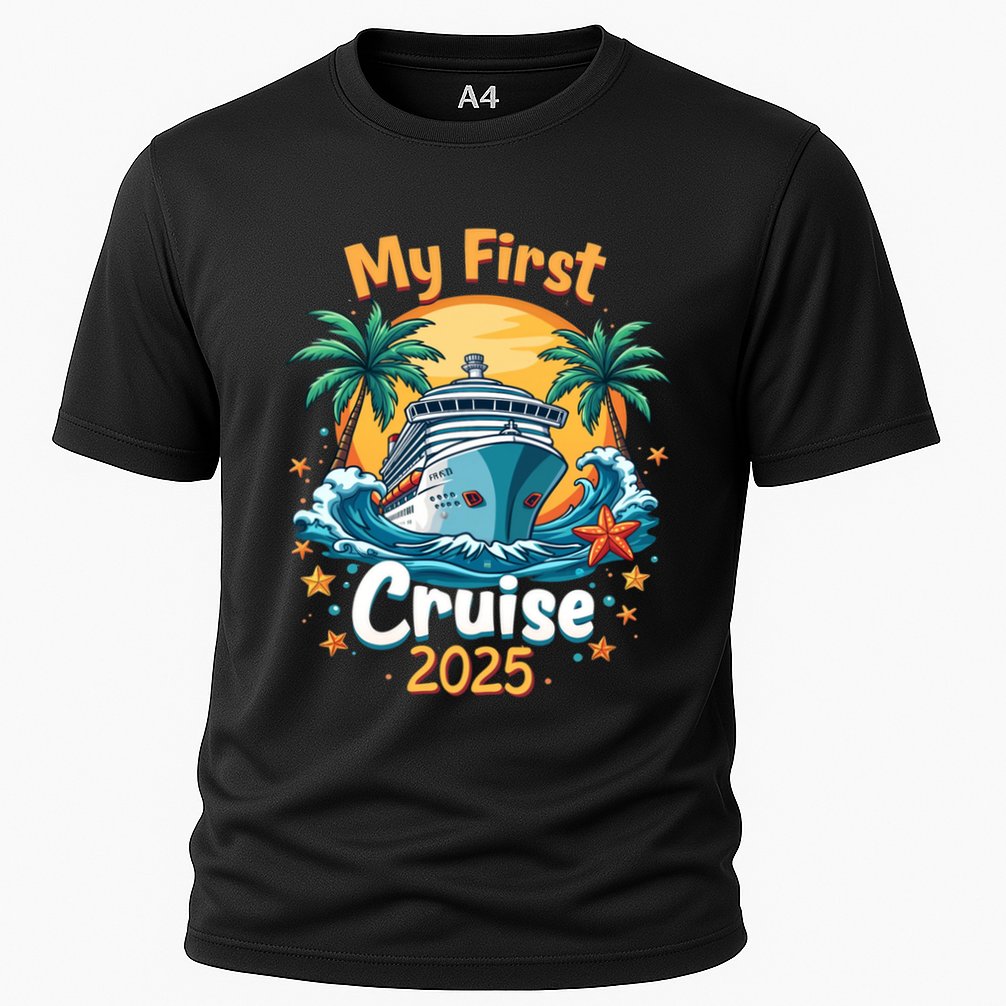 My First Cruise 2025 Family Vacation Group Cruising Funny Gift Cooling Performance Crew T-Shirt