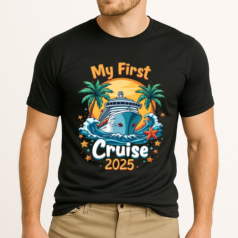 My First Cruise 2025 Family Vacation Group Cruising Funny Gift Cooling Performance Crew T-Shirt